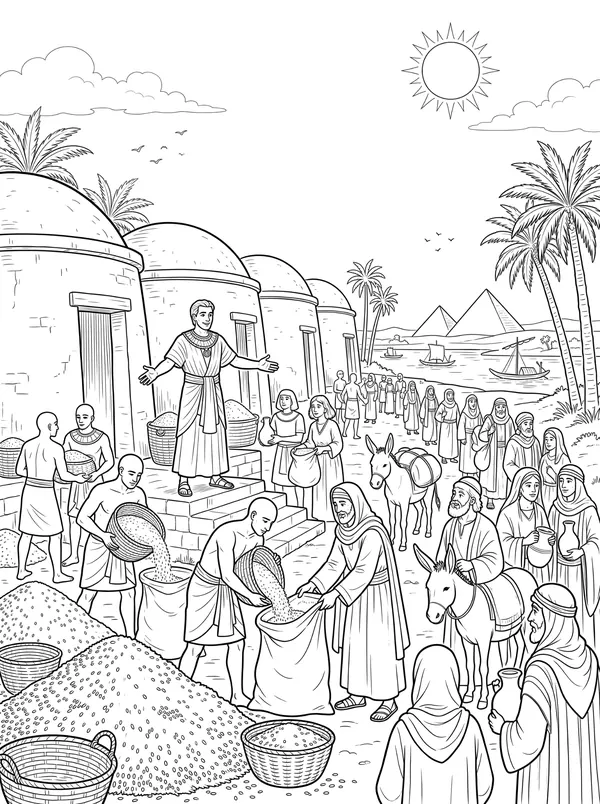 Joseph Saves Egypt coloring page