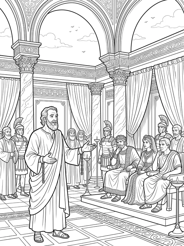 Paul Before King Agrippa coloring page