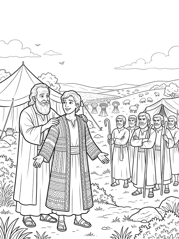 The Coat of Many Colours coloring page