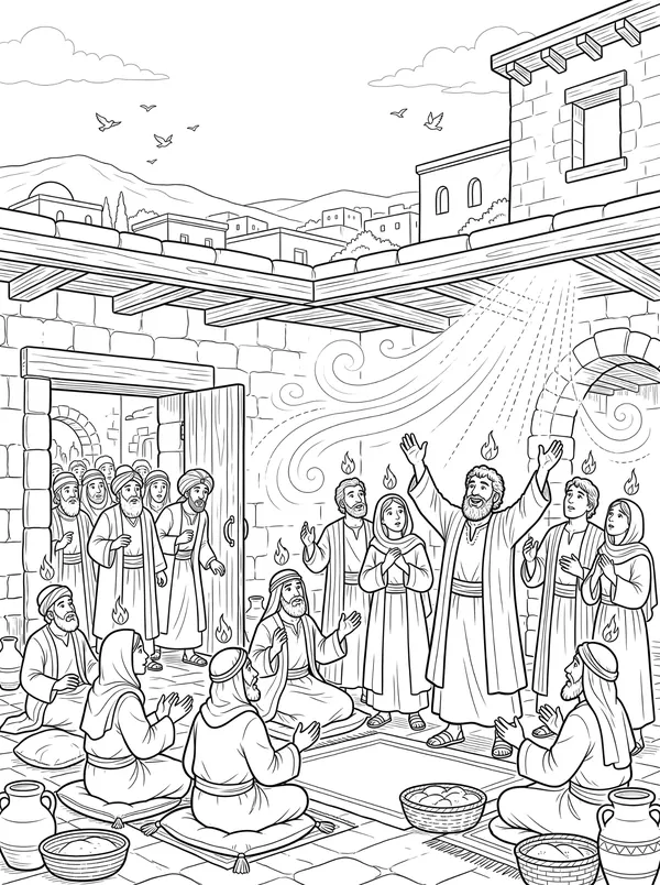 The Day of Pentecost coloring page