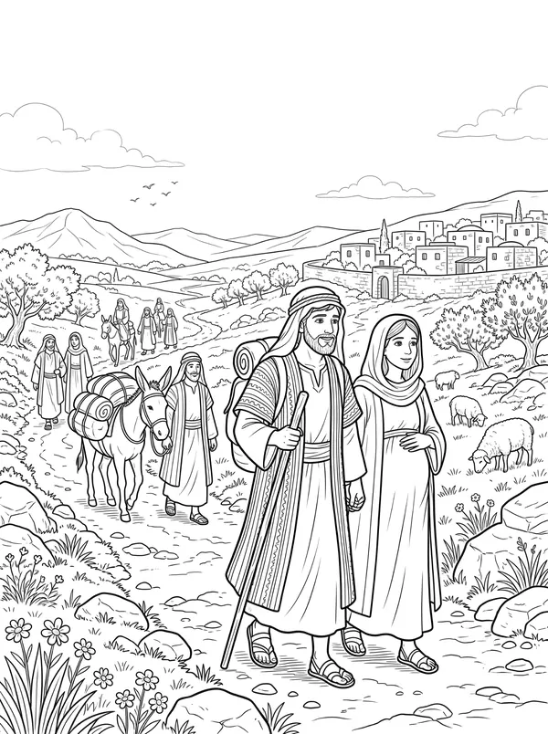 The Journey to Bethlehem coloring page
