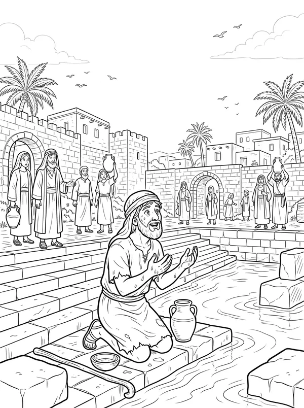 The Man Born Blind coloring page