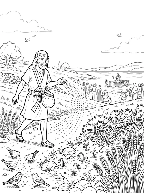 The Parable of the Sower coloring page