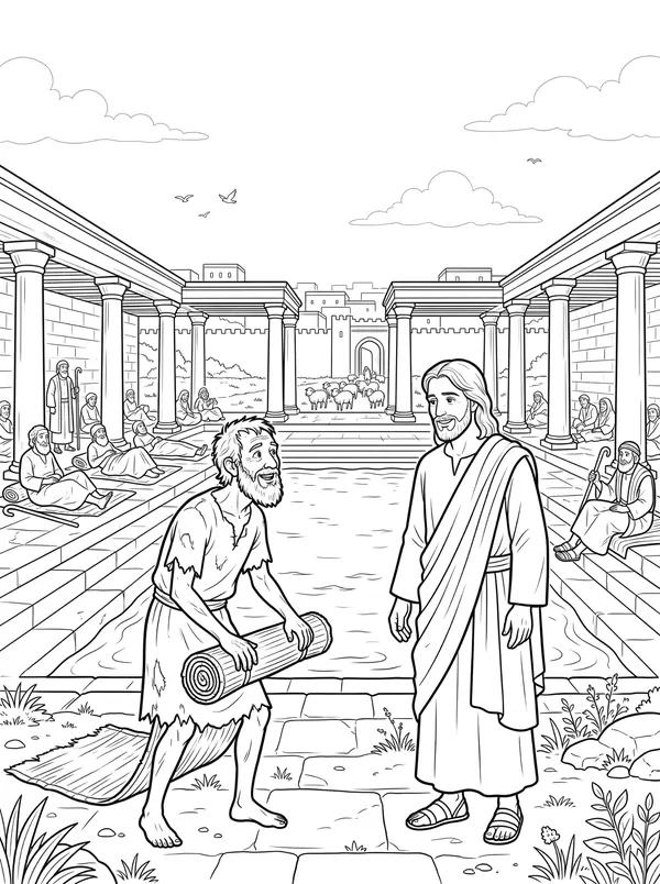 The Pool of Bethesda coloring page