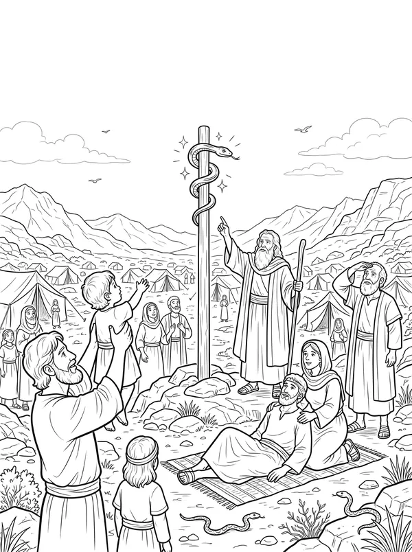 The Serpent of Brass coloring page